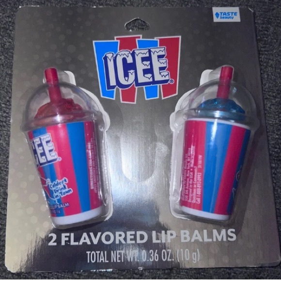 ICEE Blue Raspberry Cherry Flavored SLUSHY Shaped Lip Balm 2 Pack - Picture 2 of 4